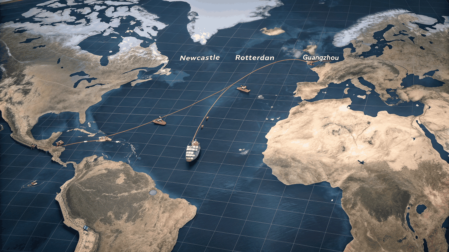 International logistics and delivery route map for Ventoblind contract shipments.