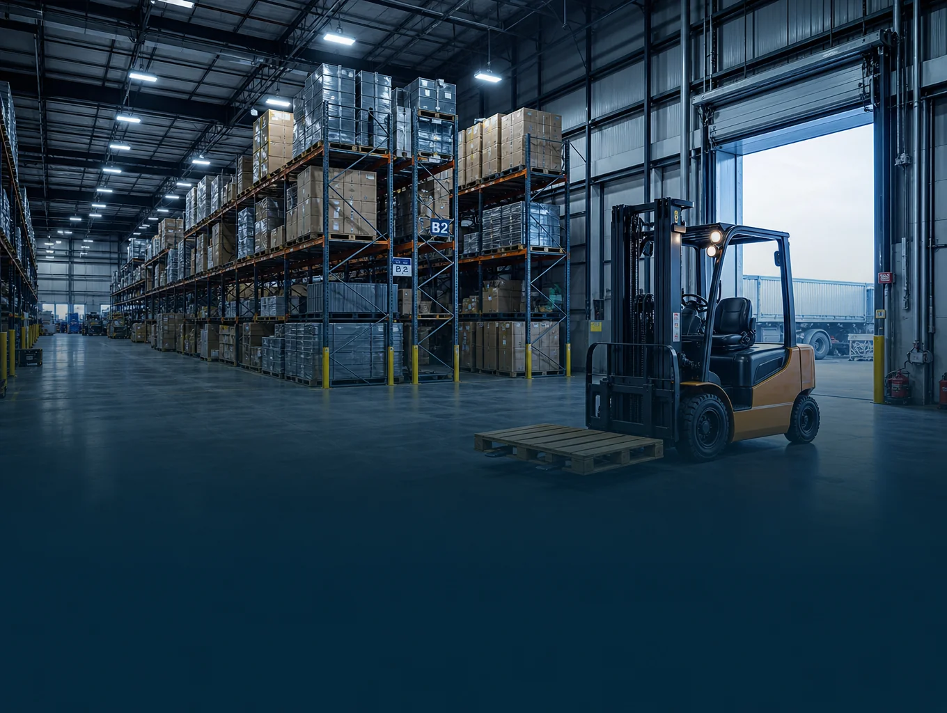 Ventoblind export logistics warehouse with crated shading shipments.